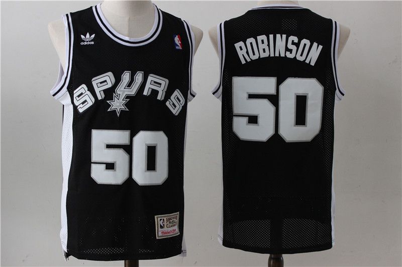 Men San Antonio Spurs #50 Robinson Black Adidas NBA Jerseys